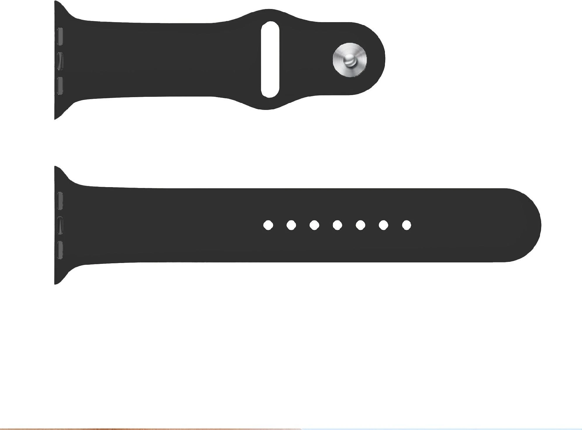 Wave silikoninė apyrankė, Apple Watch 38 mm / 40 mm / 41 mm, juoda