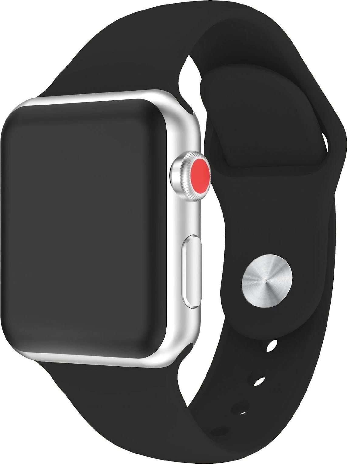 Wave silikoninė apyrankė, Apple Watch 42 mm / 44 mm / 45 mm, juoda