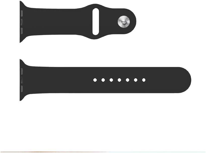 Wave silikoninė apyrankė, Apple Watch 38 mm / 40 mm / 41 mm, juoda