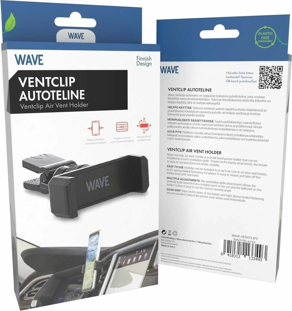 Wave Ventclip automobilinis laikiklis, juodas