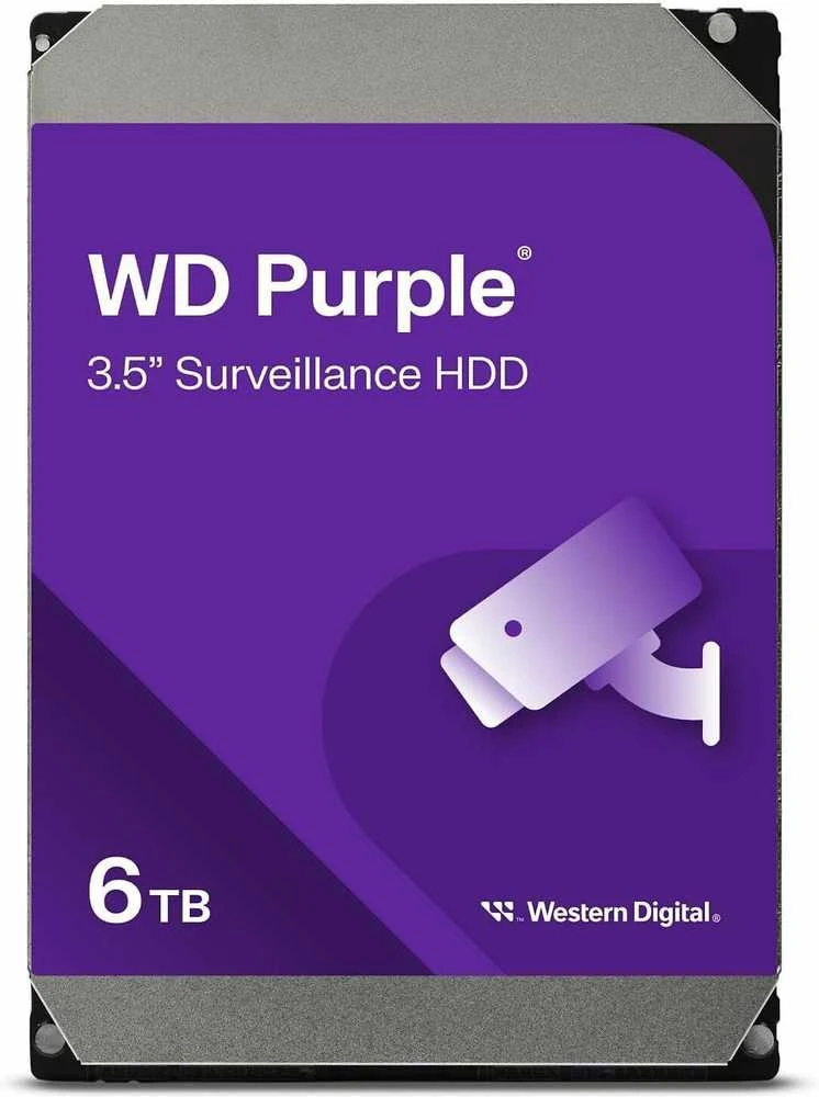 Western Digital HDD Video Surveillance WD Violetinė 6TB CMR, 3.5'', 256MB, SATA 6Gbps, TBW: 180