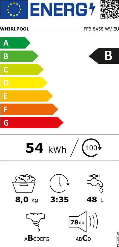 Skalbimo mašina Whirlpool FFB 8458 WV EU pyykinpesukone