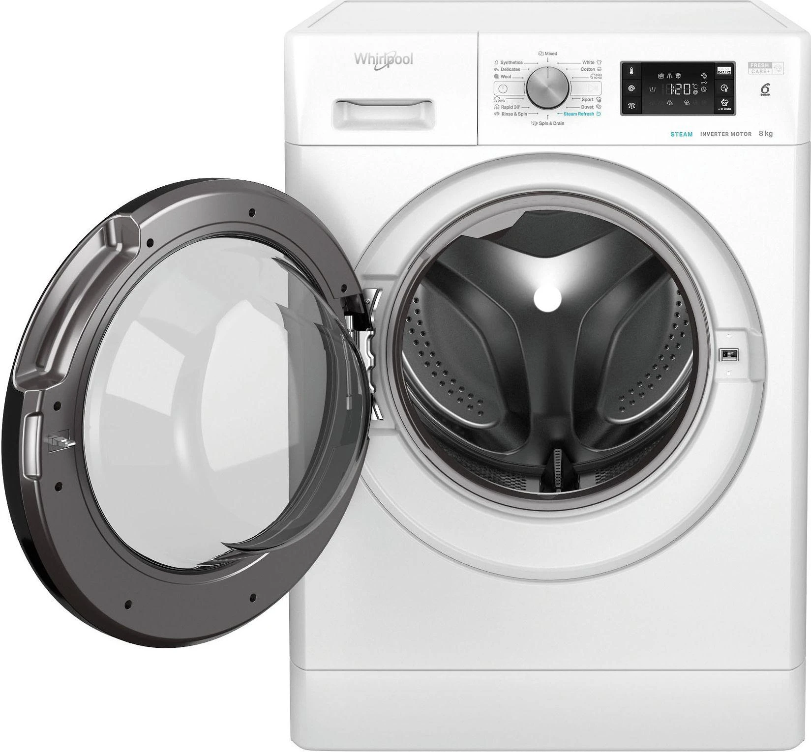 Skalbimo mašina Whirlpool FFB 8648 BV EU, Balta