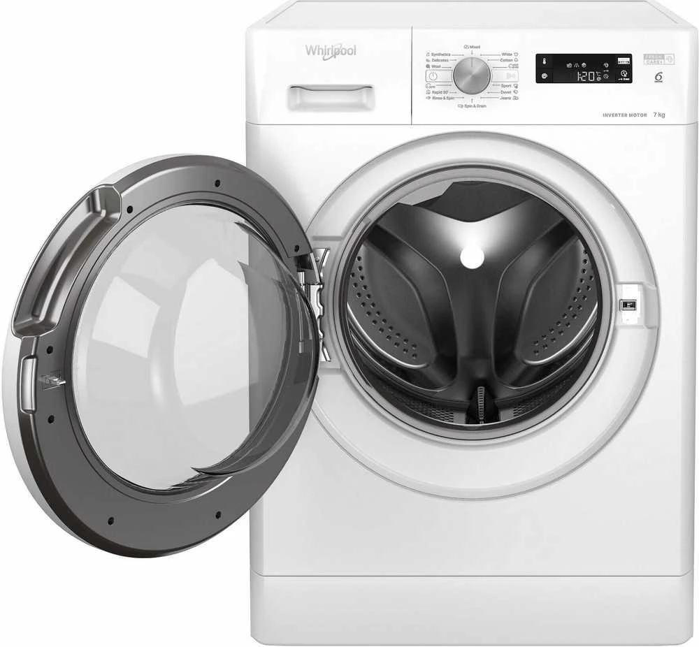 Whirlpool | Skalbimo mašina | FFS 7469 W EE | Energy efficiency class A | Front loading | Skalbimo talpa 7kg | 1400 RPM | Gylis 57.5 cm | Plotis 59.5 cm | Ekranas | LED | Baltas