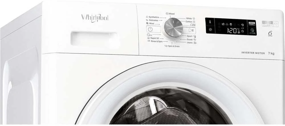 Whirlpool | Skalbimo mašina | FFS 7469 W EE | Energy efficiency class A | Front loading | Skalbimo talpa 7kg | 1400 RPM | Gylis 57.5 cm | Plotis 59.5 cm | Ekranas | LED | Baltas