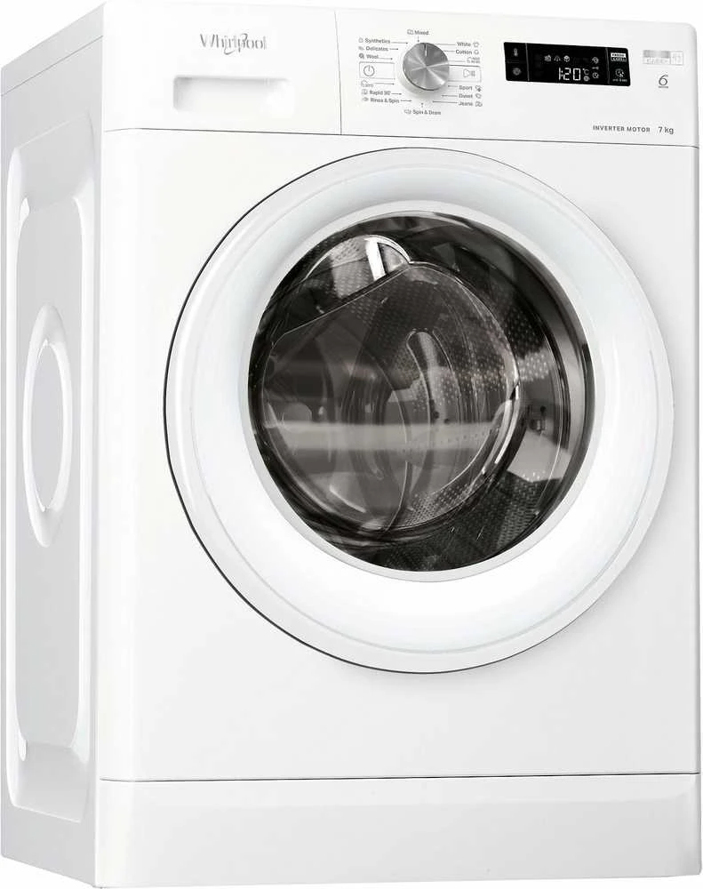 Whirlpool | Skalbimo mašina | FFS 7469 W EE | Energy efficiency class A | Front loading | Skalbimo talpa 7kg | 1400 RPM | Gylis 57.5 cm | Plotis 59.5 cm | Ekranas | LED | Baltas