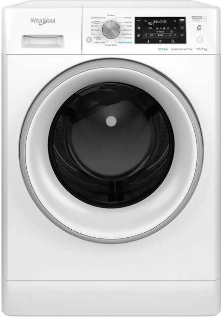 Skalbimo mašina Whirlpool laisvai pastatoma skalbyklė-džiovyklė: 10,0kg - FFWDD 1076258 SV EE