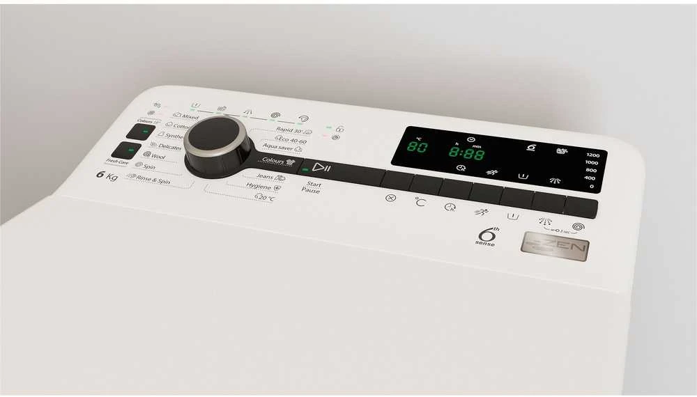 Whirlpool | Skalbimo mašina | TDLRBX 6252BS EU | Energy efficiency class B | Top loading | Skalbimo talpa 6kg | 1200 RPM | Gylis 60 cm | Plotis 40 cm | Ekranas | LED | Direct drive | Baltas