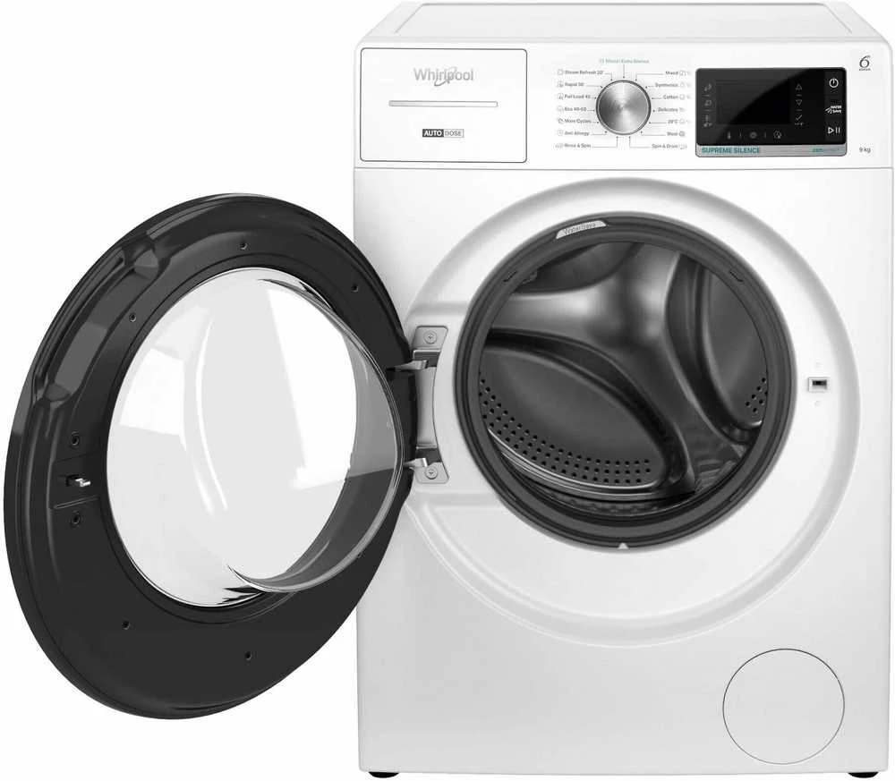 Whirlpool Skalbimo mašina | W8 99AD SILENCE EE | Energy efficiency class A | Front loading | Skalbimo talpa 9kg | 1400 RPM | Gylis 64.3 cm | Plotis 59.9 cm | LCD | Steam function | Direct drive | Baltas