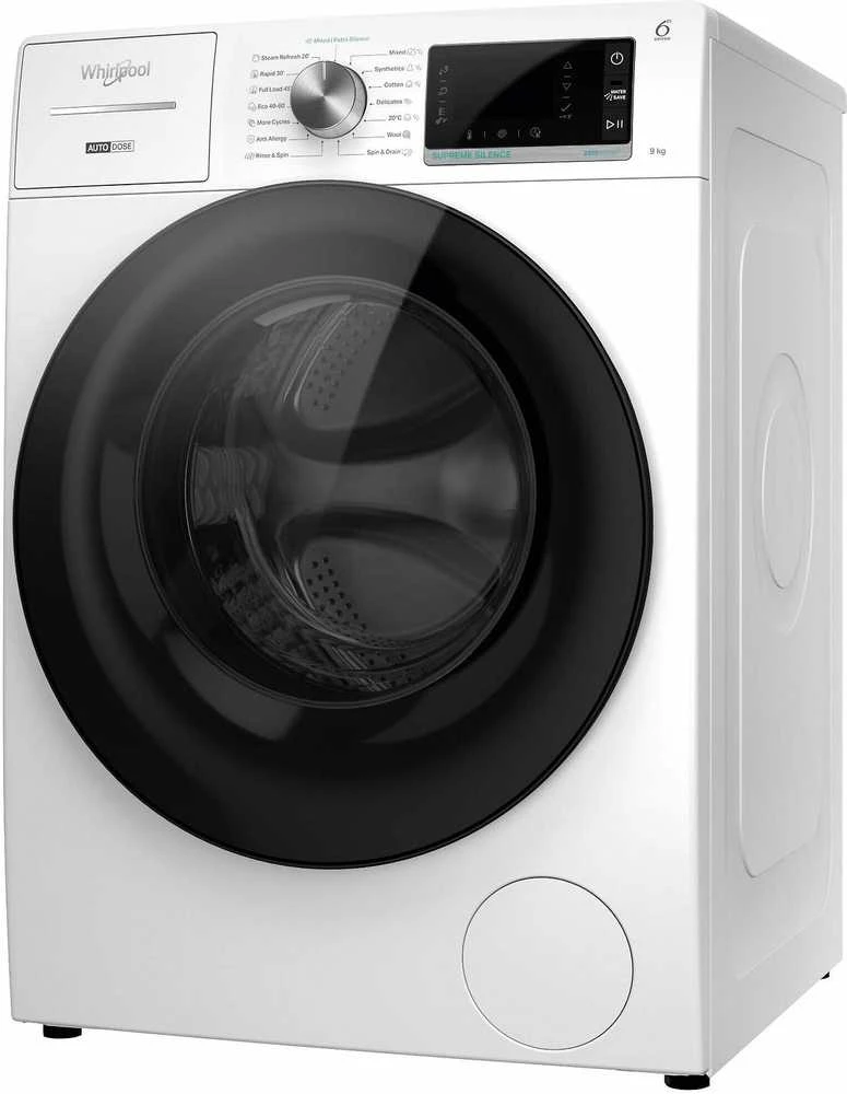 Whirlpool Skalbimo mašina | W8 99AD SILENCE EE | Energy efficiency class A | Front loading | Skalbimo talpa 9kg | 1400 RPM | Gylis 64.3 cm | Plotis 59.9 cm | LCD | Steam function | Direct drive | Baltas