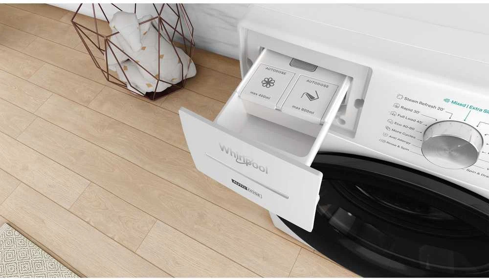 Whirlpool Skalbimo mašina | W8 99AD SILENCE EE | Energy efficiency class A | Front loading | Skalbimo talpa 9kg | 1400 RPM | Gylis 64.3 cm | Plotis 59.9 cm | LCD | Steam function | Direct drive | Baltas