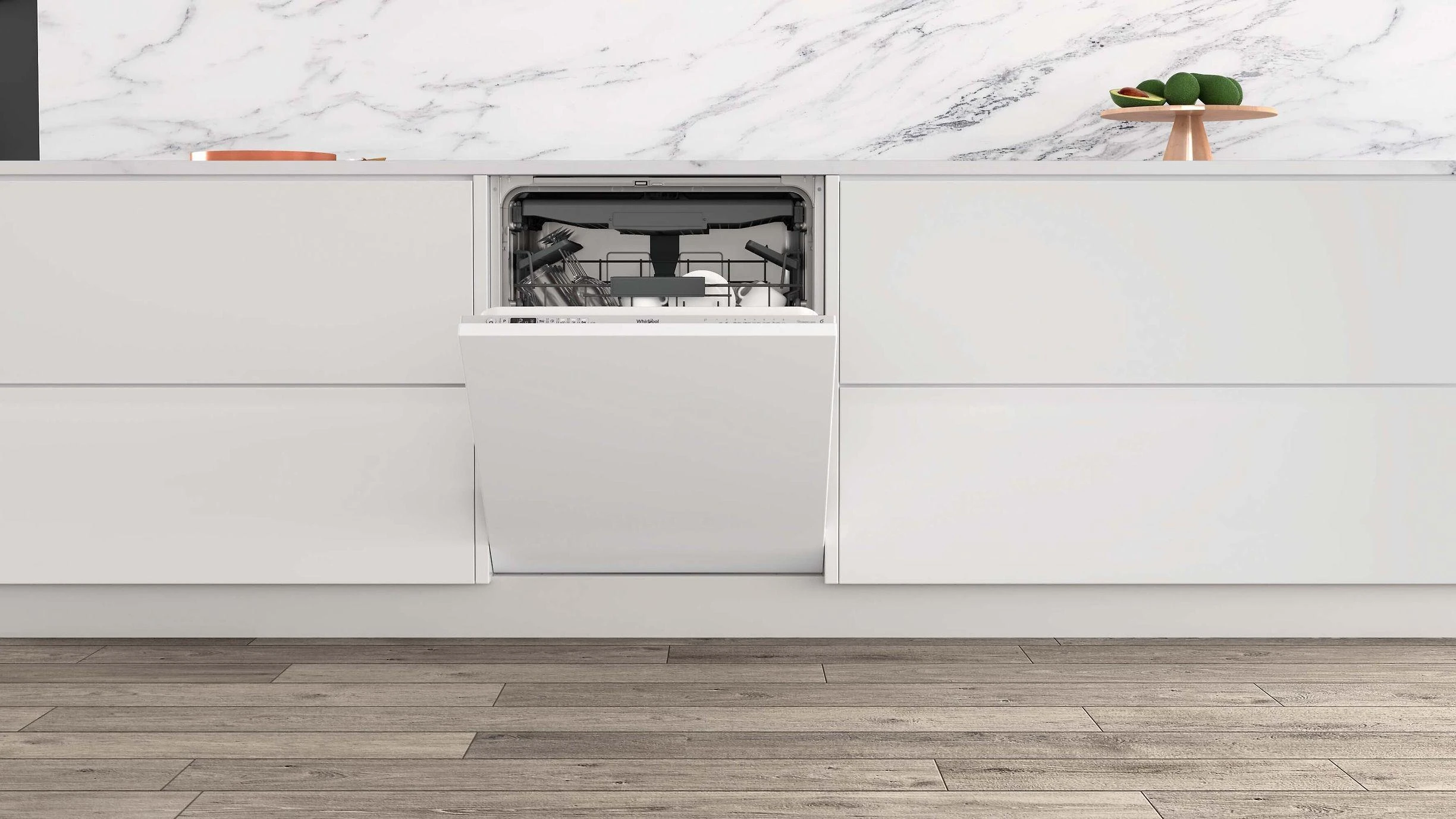Whirlpool Įmontuojama indaplovė, sidabro spalvos, pilno dydžio (WIC 3C34 PFE S)