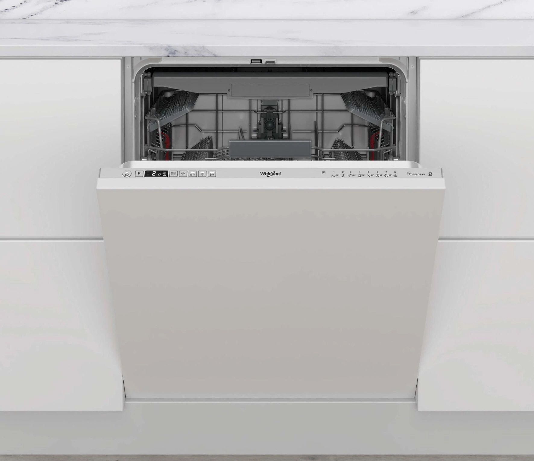 Whirlpool Įmontuojama indaplovė, sidabro spalvos, pilno dydžio (WIC 3C34 PFE S)