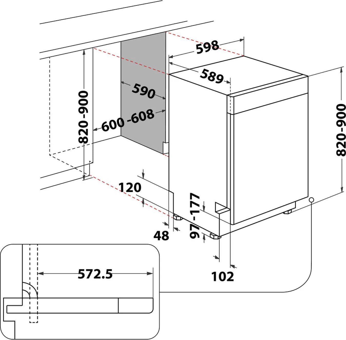 Indaplovė Whirlpool WUC 3C32 P X astianpesukone, teräs