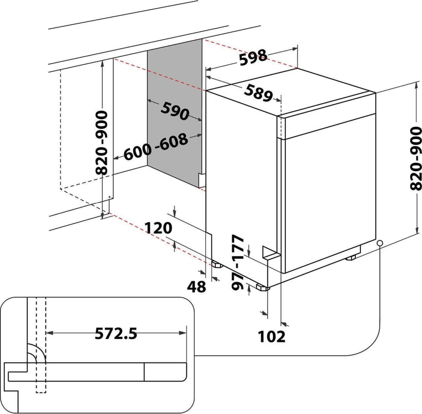 Indaplovė Whirlpool WUE 2B26 -astianpesukone, valkoinen