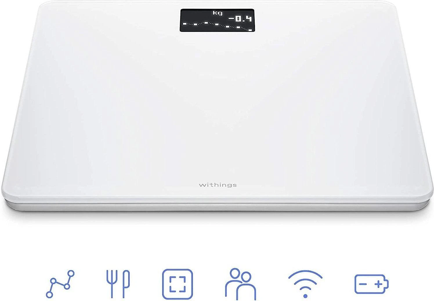 Withings Body išmaniosios svarstyklės, baltos spalvos (WBS06-White-All-Inter)