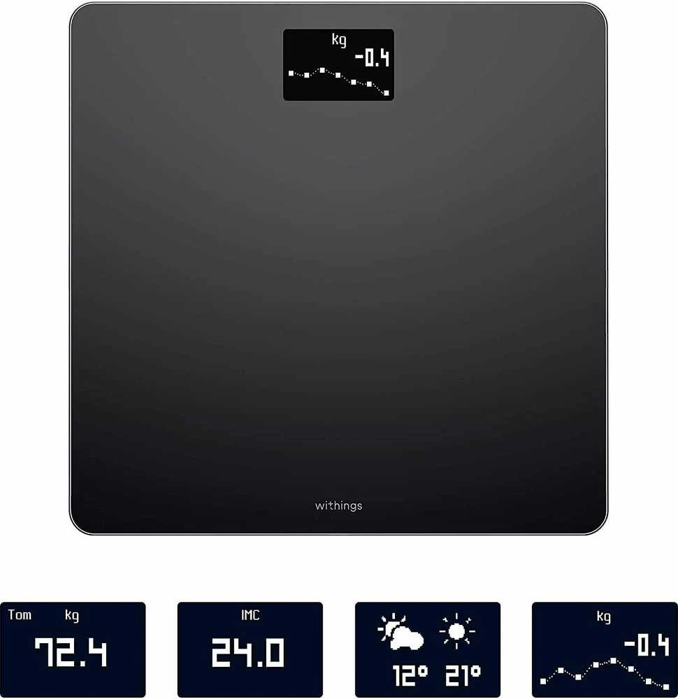 Withings Body išmaniosios svarstyklės, juodos spalvos (WBS06-Black-All-Inter)