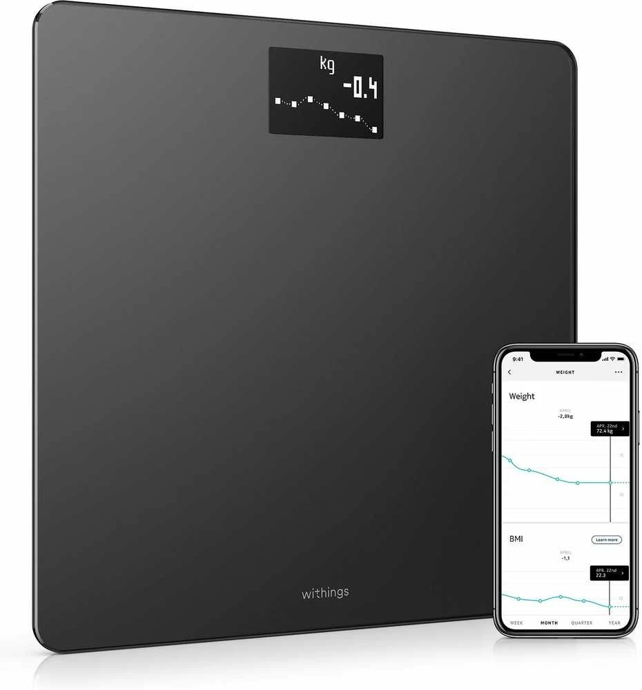 Withings Body išmaniosios svarstyklės, juodos spalvos (WBS06-Black-All-Inter)