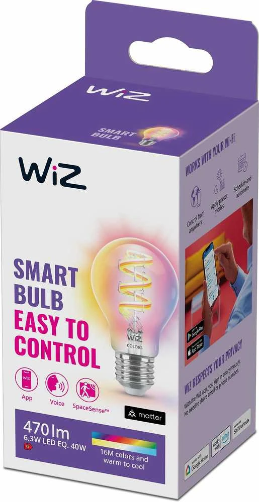WiZ,Lemputė,6,3W,2200-6500 (RGB),A60,E27,1vnt šviesos šaltinis