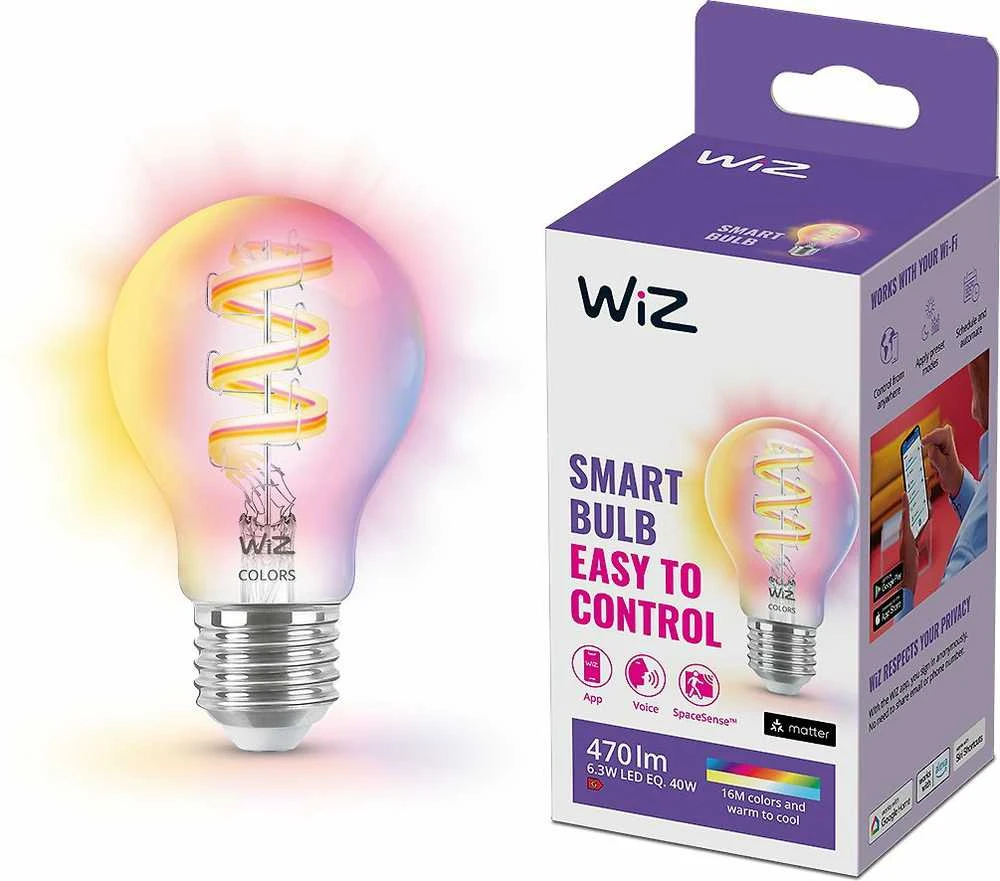 WiZ,Lemputė,6,3W,2200-6500 (RGB),A60,E27,1vnt šviesos šaltinis