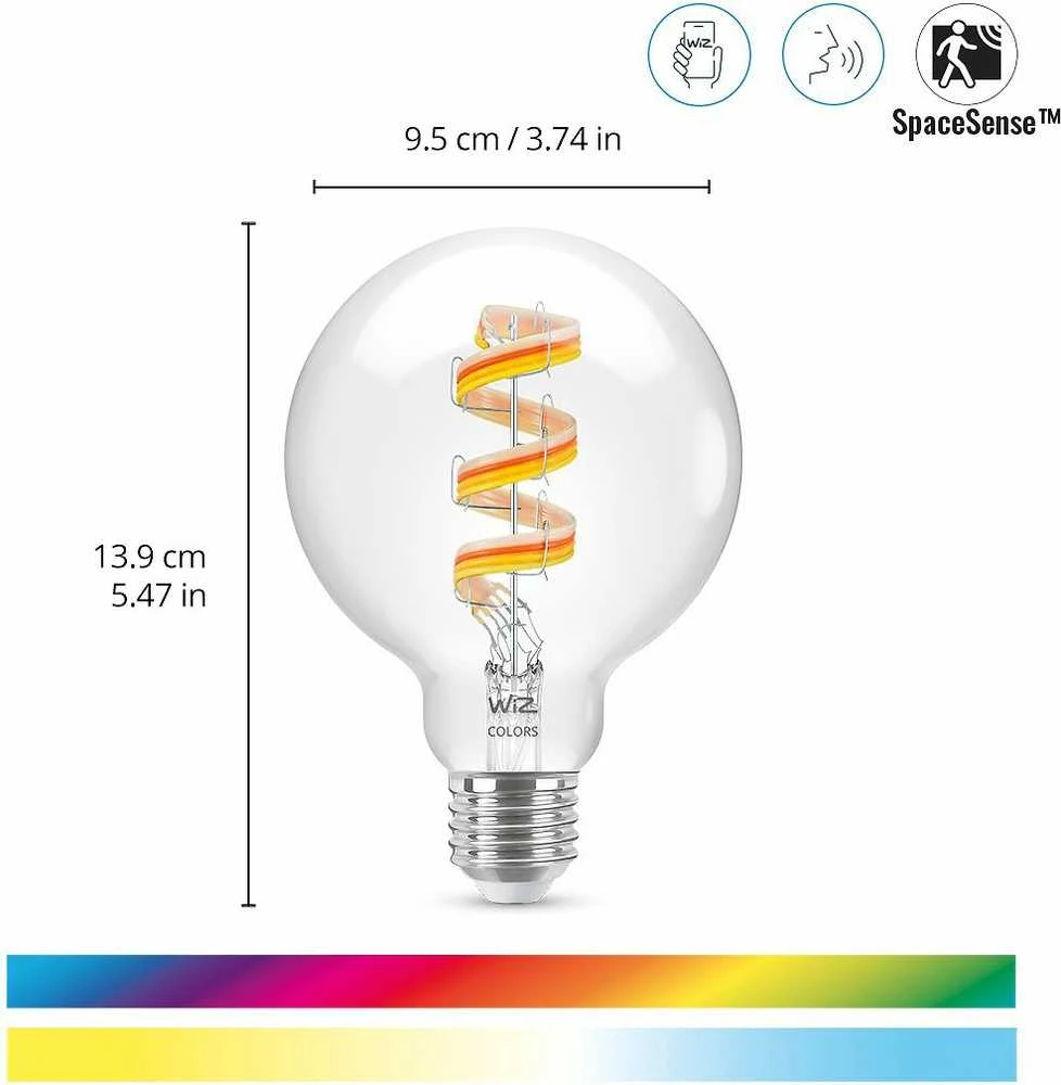 WiZ,Globe,6,3W,2200-6500 (RGB),G95,E27,1vnt šviesos šaltinis