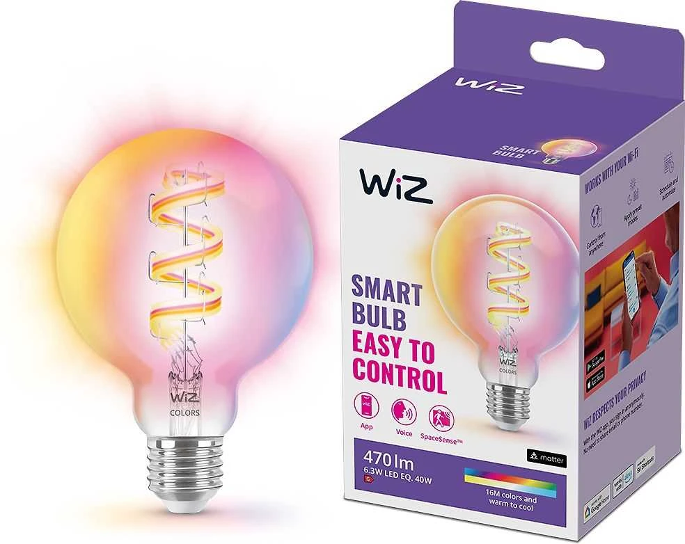 WiZ,Globe,6,3W,2200-6500 (RGB),G95,E27,1vnt šviesos šaltinis