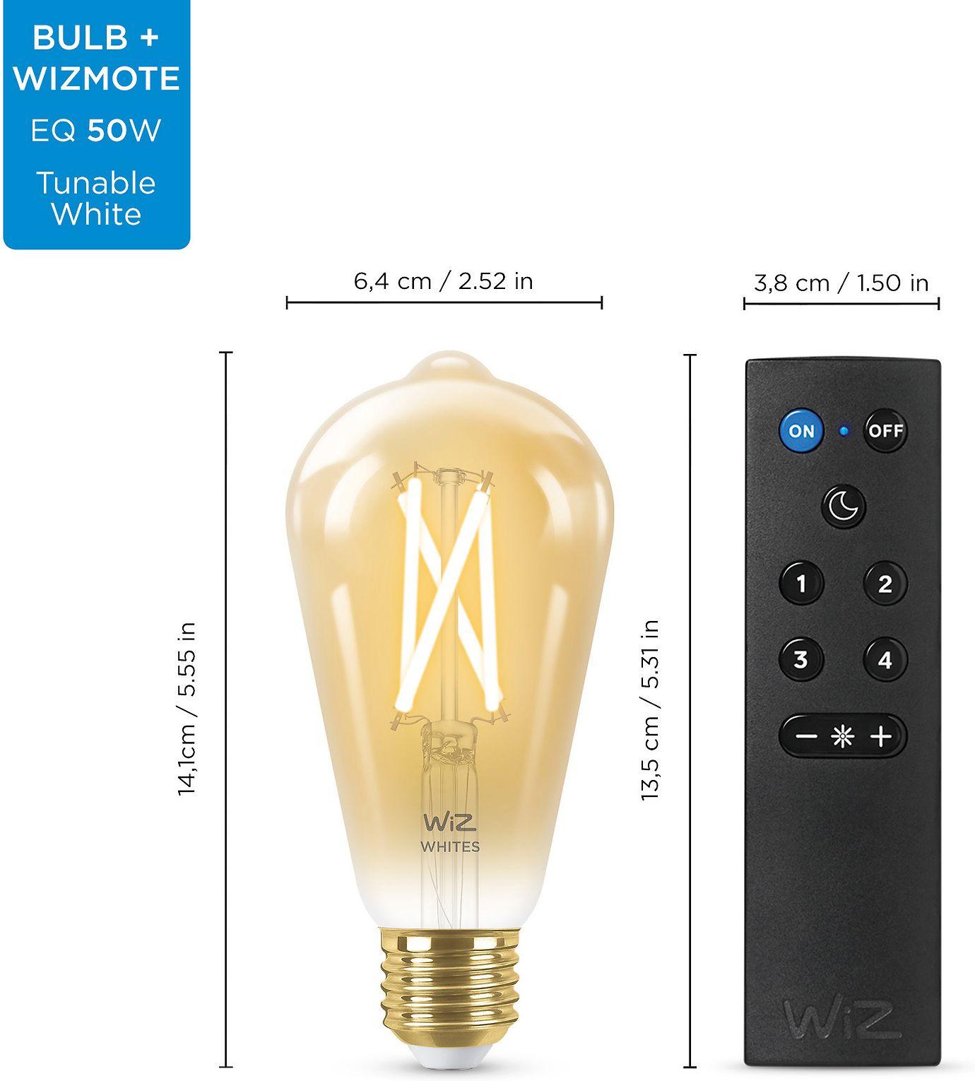 WIZ WI-FI BLE 50W ST64 AMB TW 2PK + REMOTE