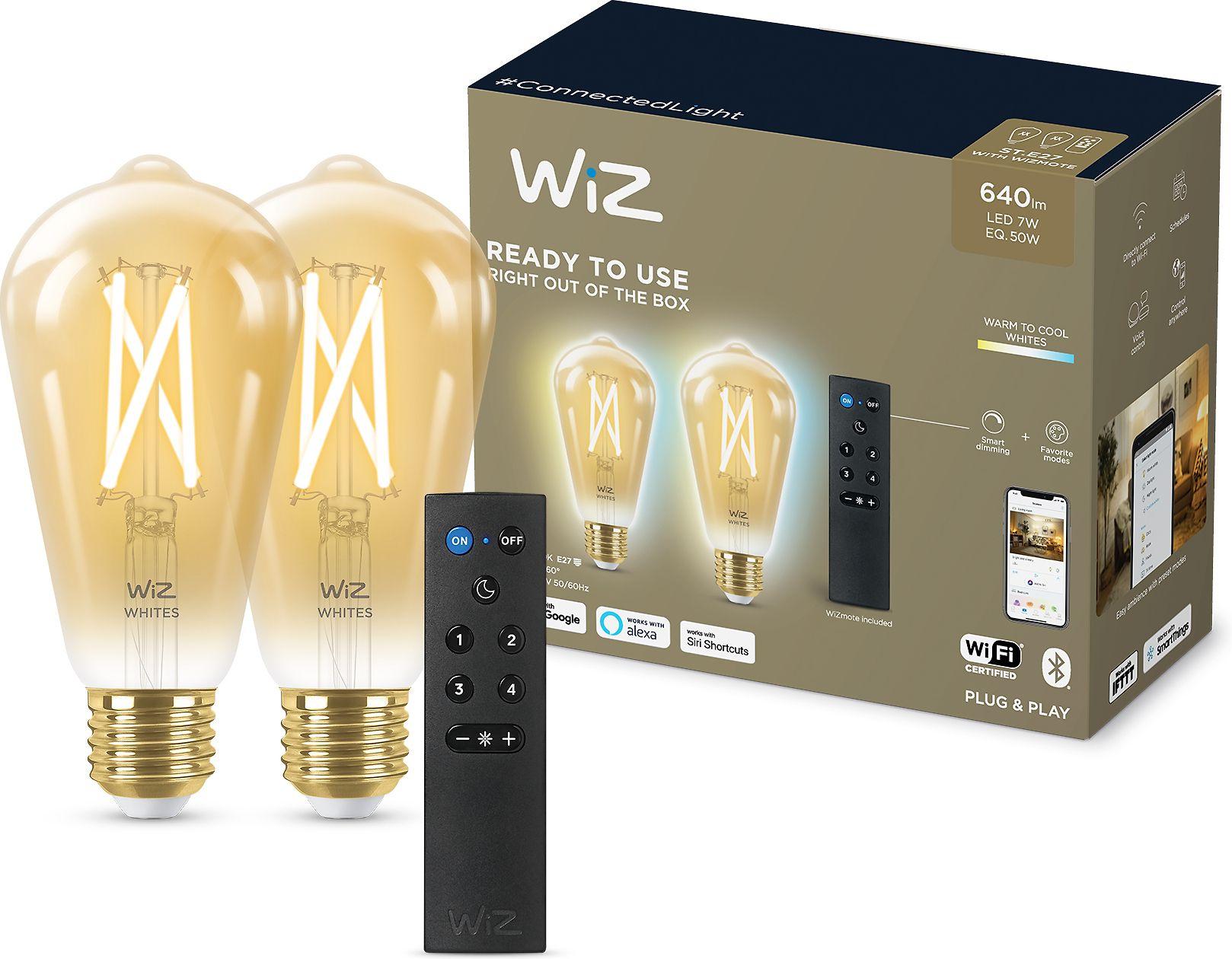 WIZ WI-FI BLE 50W ST64 AMB TW 2PK + REMOTE