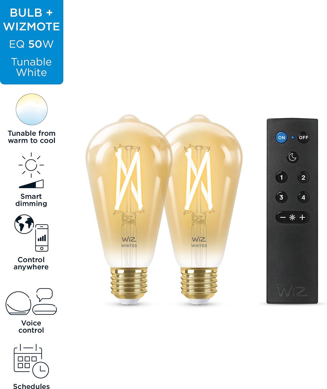 WIZ WI-FI BLE 50W ST64 AMB TW 2PK + REMOTE