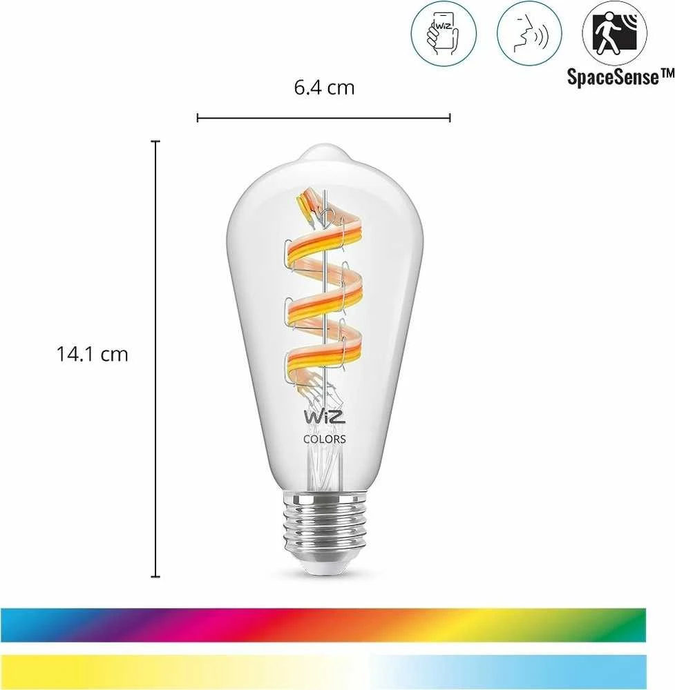 WiZ,ST64 Edison,6,3W,2200-6500 (RGB),ST64,E27,1vnt šviesos šaltinis