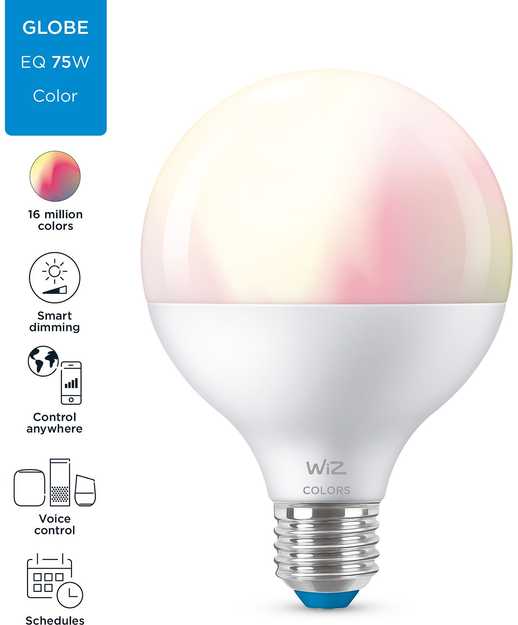 WiZ lemputės sfera | 11W | 2200–6500 K (RGB) | G95 | E27 | 1 vnt.
