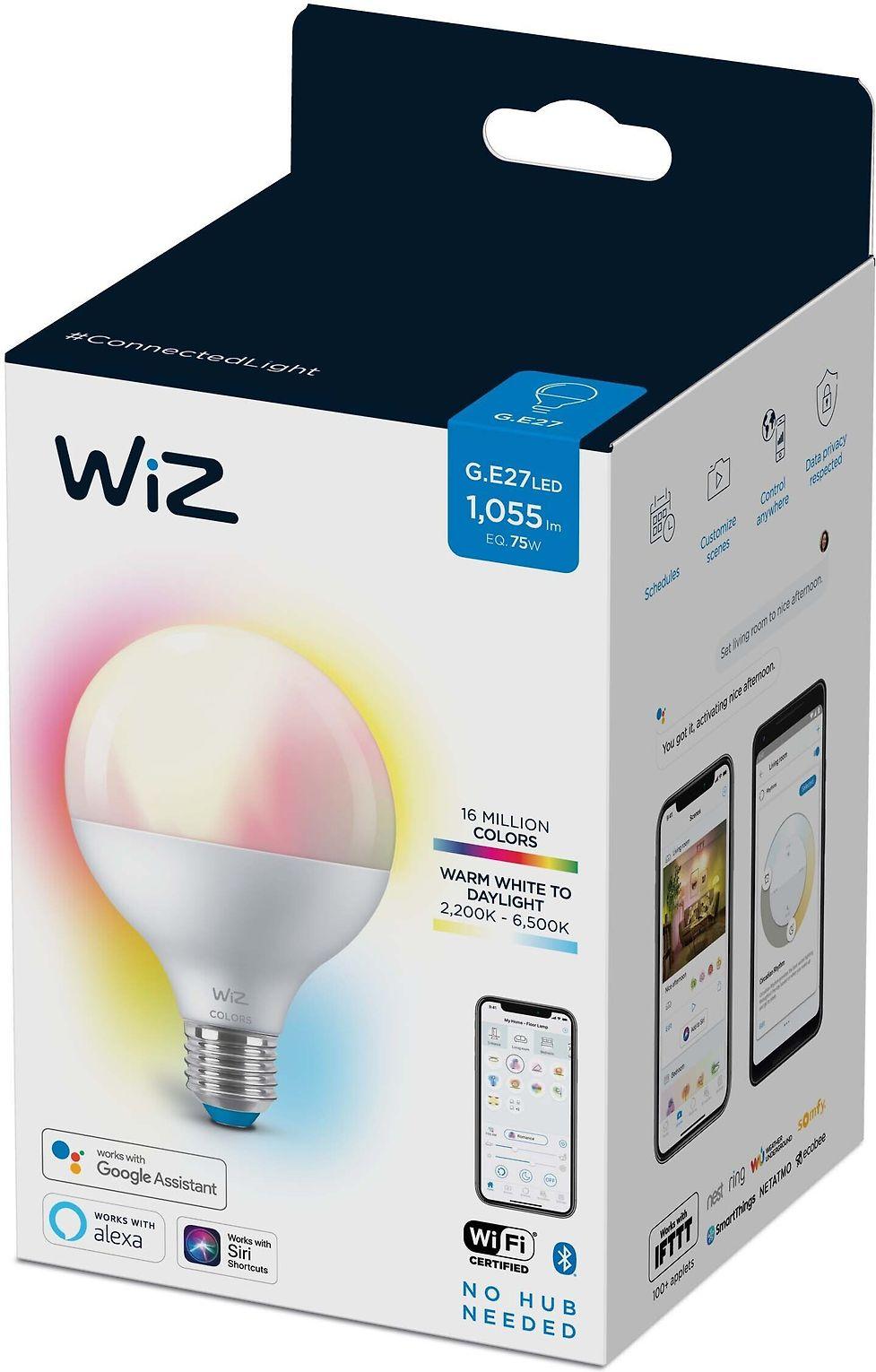 WiZ lemputės sfera | 11W | 2200–6500 K (RGB) | G95 | E27 | 1 vnt.