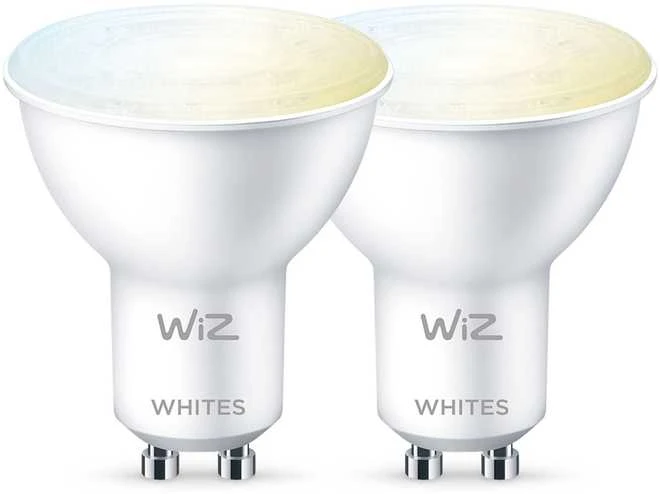Signify WiZ Baltas GU10 Tunable 60W Glas Zweierpack