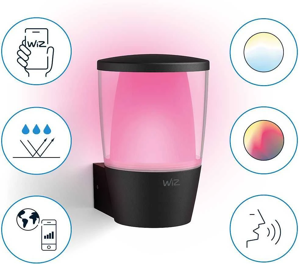 Sieninis lauko šviestuvas WiZ Smart WiFi 8,5 W | 2700–5000 K (RGB)