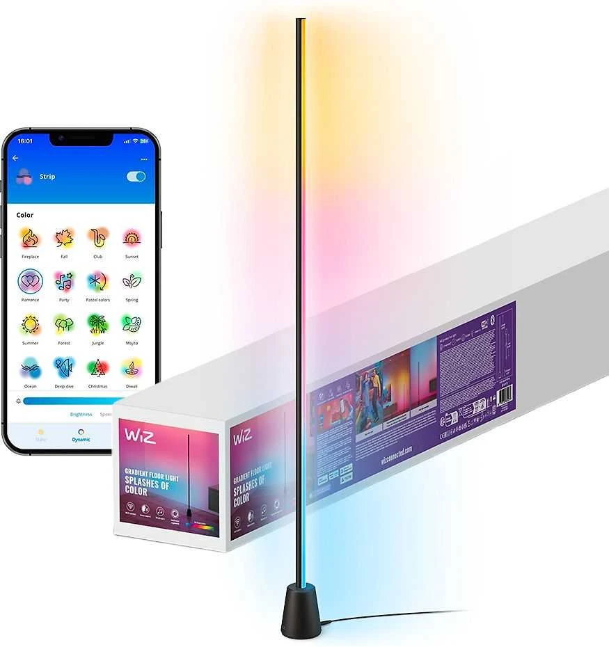 Wiz Gradientinis toršeras RGB „Bluetooth“ Matter juodas - Vieda lampa 929004732801 (8719514865273)
