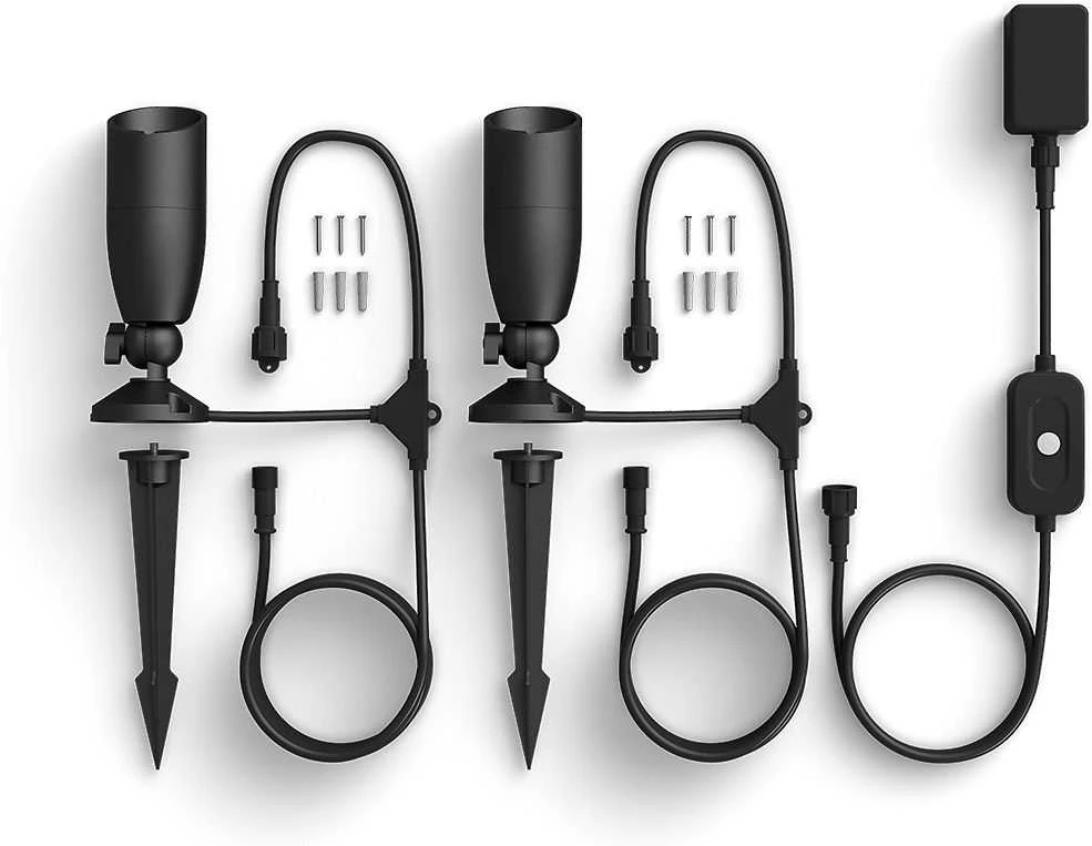 „WiZ Outdoor“ derinamas baltas ir spalvotas „Ground Spot Starter-Kit“ 450 lm, 3 pakuotės