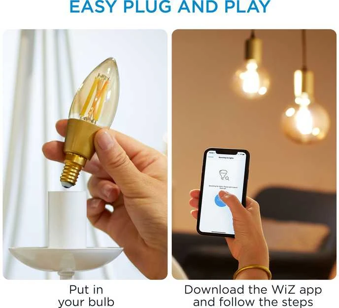 Signify WiZ - C35 Amber Candle E14 Tunable Filament - Smart Home
