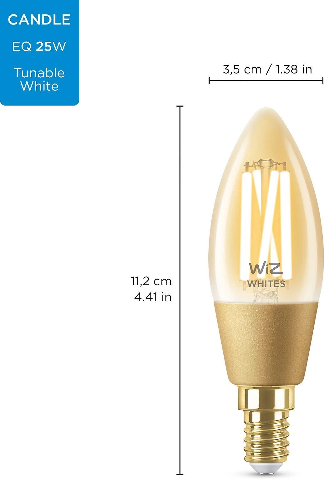Signify WiZ - C35 Amber Candle E14 Tunable Filament - Smart Home