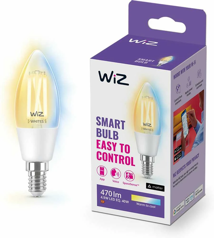Philips WIZ WI-FI BLE 40W C35 E14 927-65 CL 1PF/6