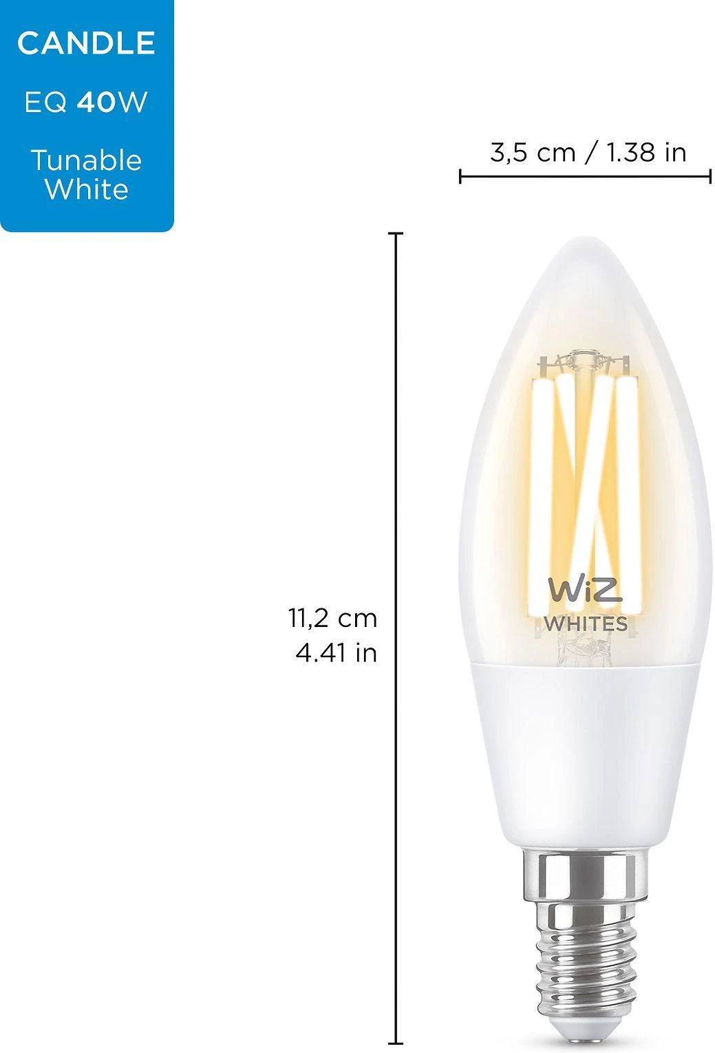 Philips WIZ WI-FI BLE 40W C35 E14 927-65 CL 1PF/6