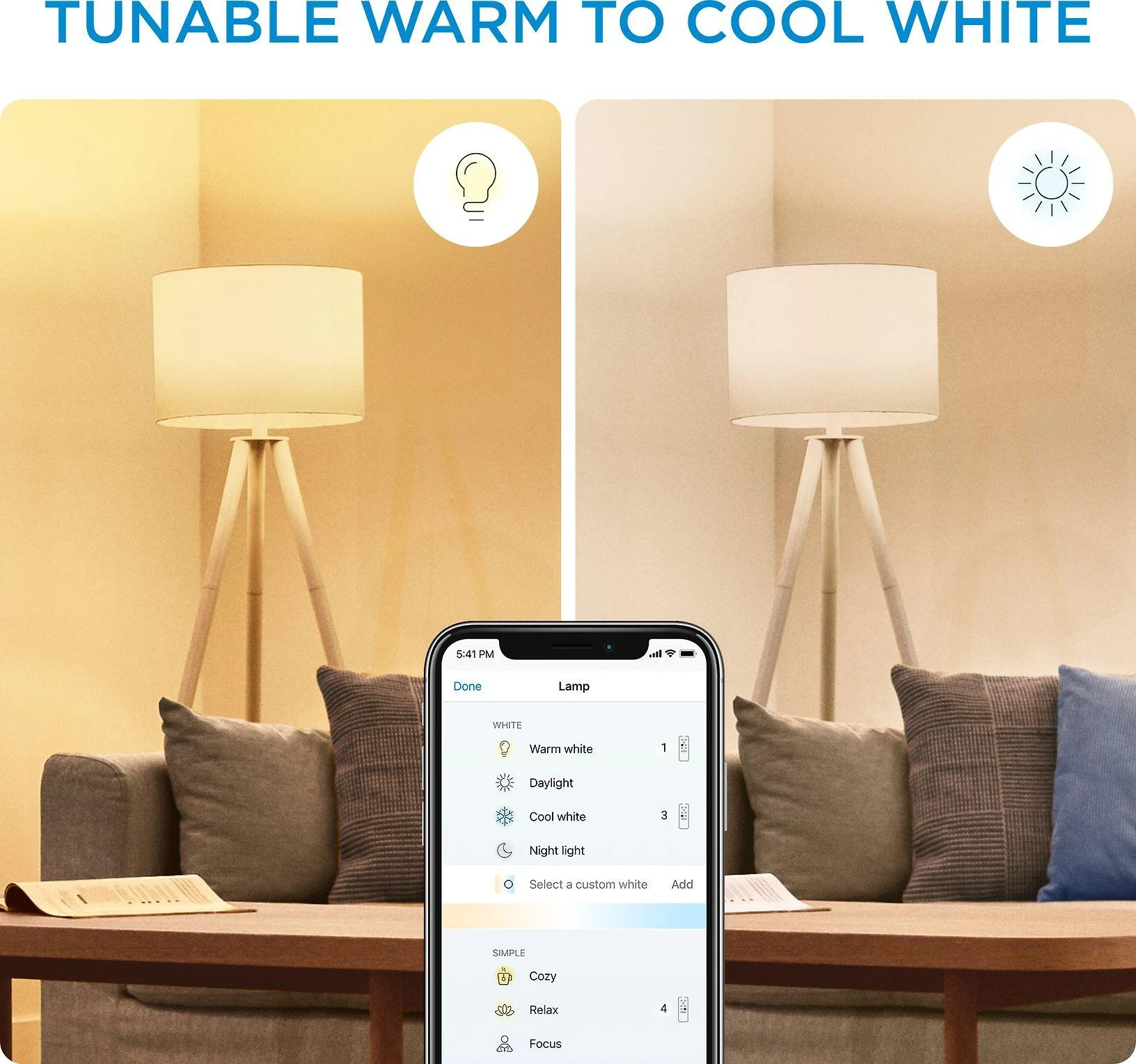 WiZ išmanioji lempa, E27, RGBW – visų spalvų ir atspalvių baltos šviesos, Wi-Fi, 806 lm, 2 pakuotės ir WiZ Remote
