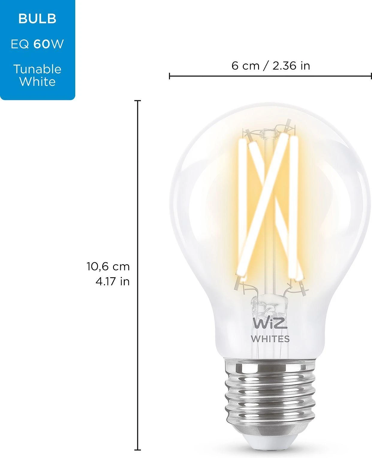 WIZ Kintamoji balta prijungta lemputė E27 60W