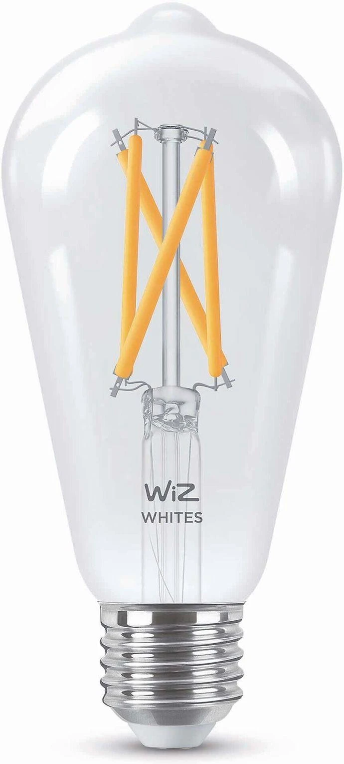 WiZ išmanioji lempa, E27, skaidrus stiklas, derinami balti - balti šviesos atspalviai, Wi-Fi, 2700-6500 K, 806 lm