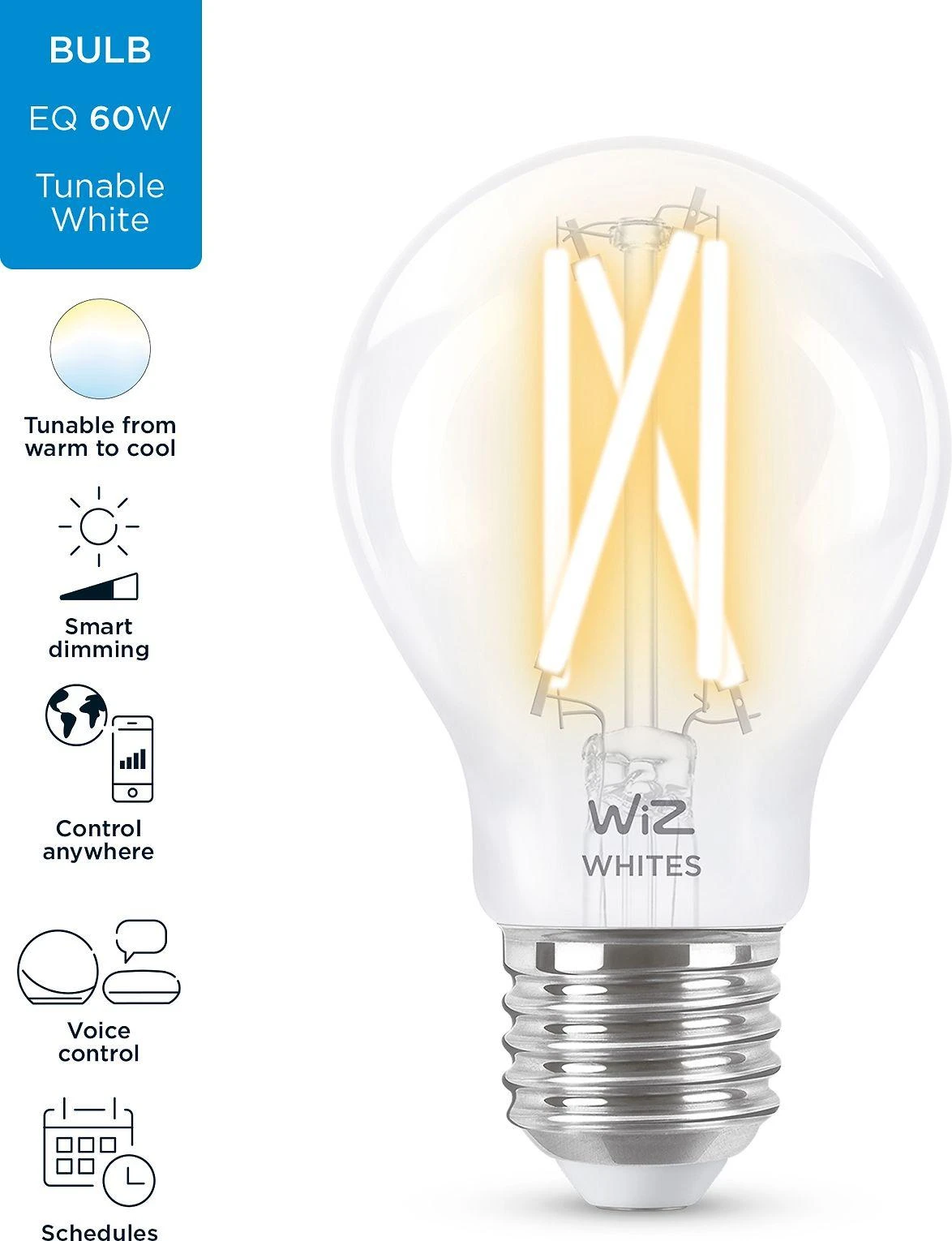 WIZ Kintamoji balta prijungta lemputė E27 60W