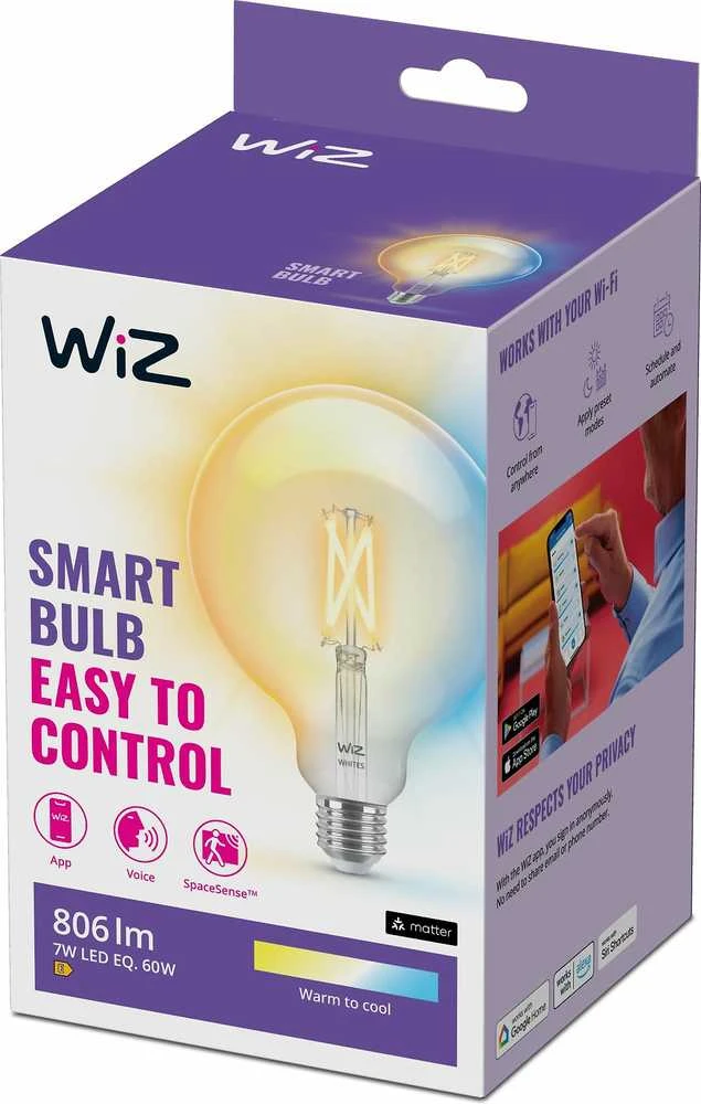 WIZ WI-FI BLE 60W G125 E27 927-65 CL 1PF/6