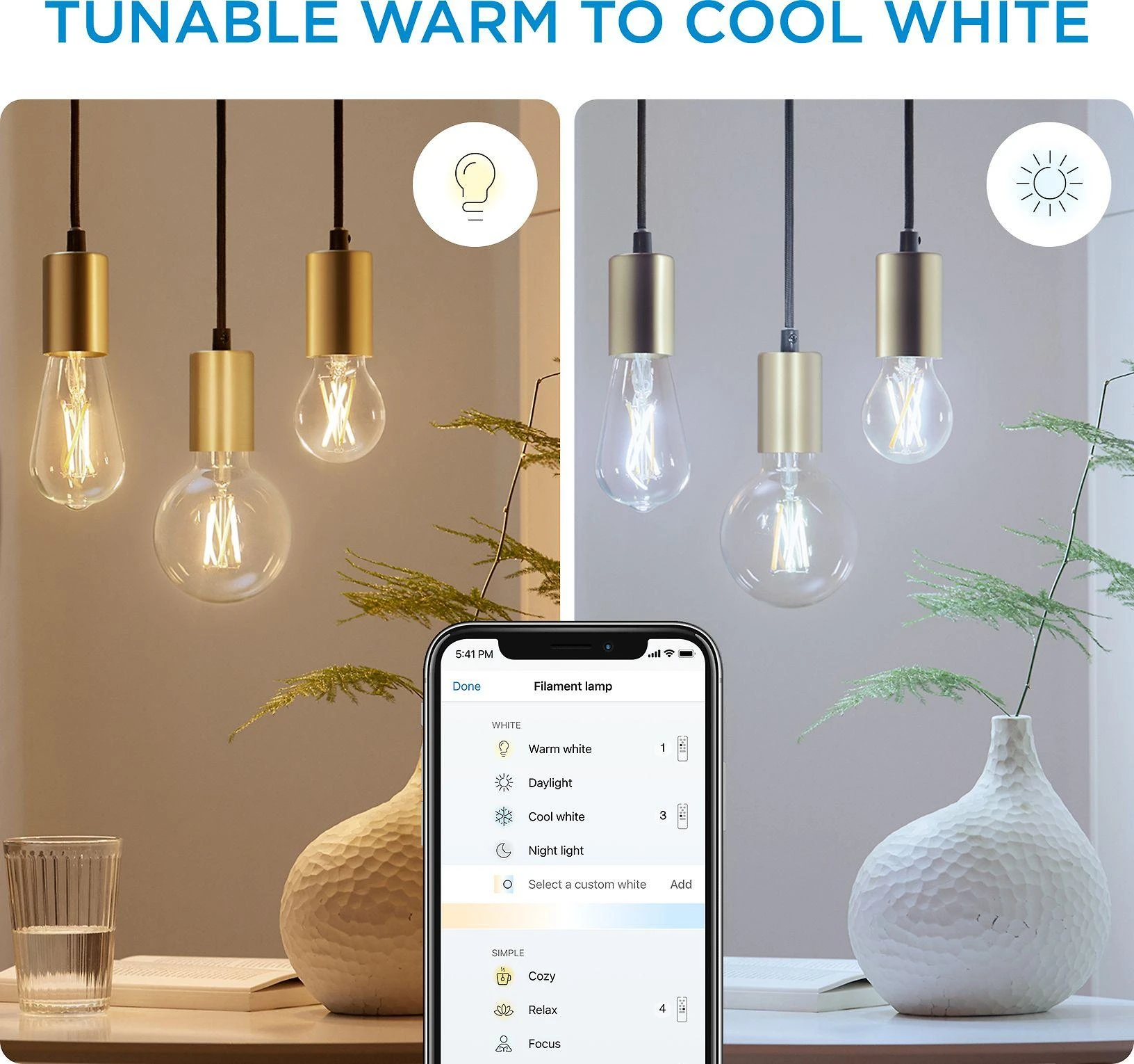 WiZ - G95 Clear Globe E27 Tunable Filament - Smart Home