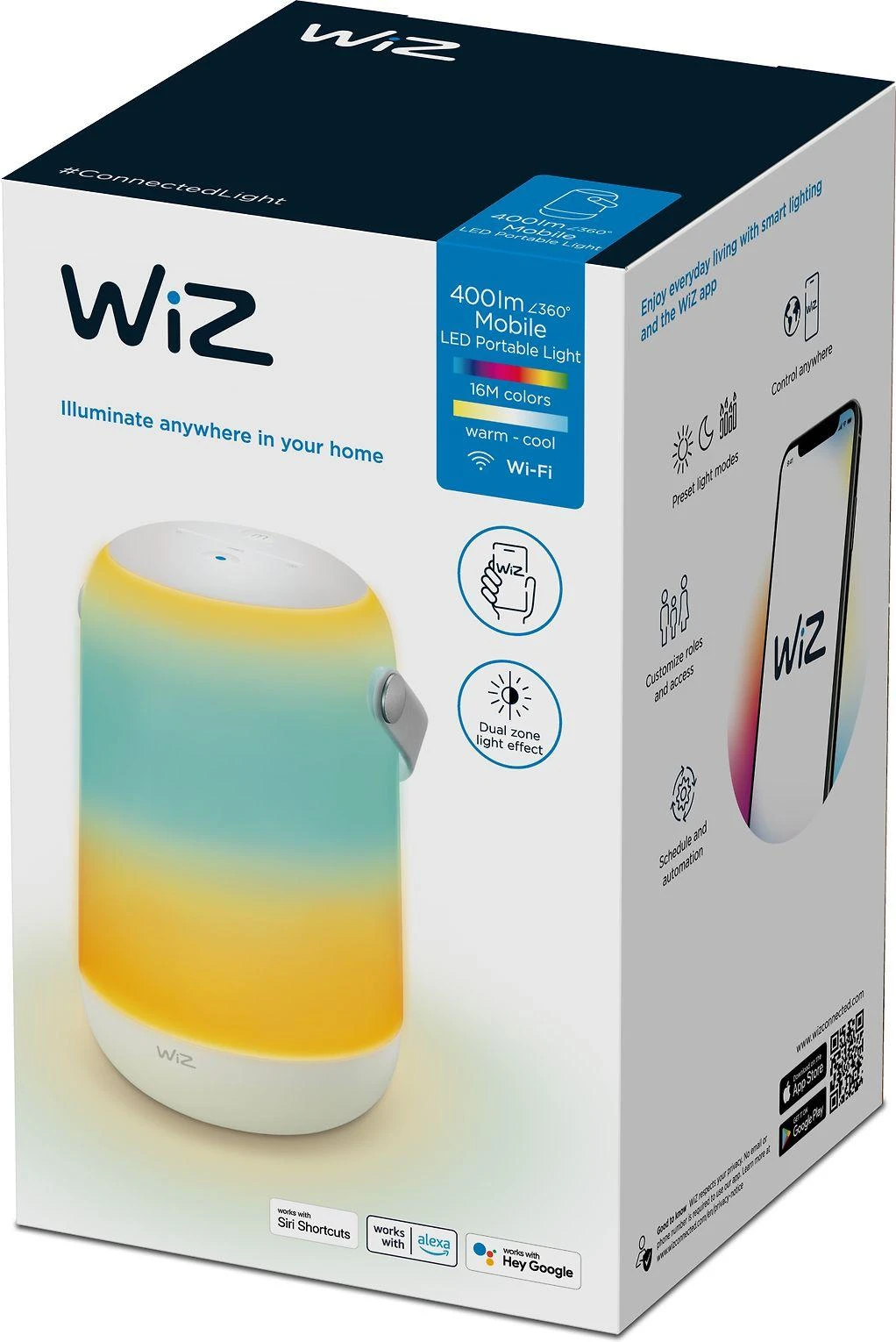WiZ Mobile įkraunamas,13,5W,2200-6500 (RGB),IP20,baltas