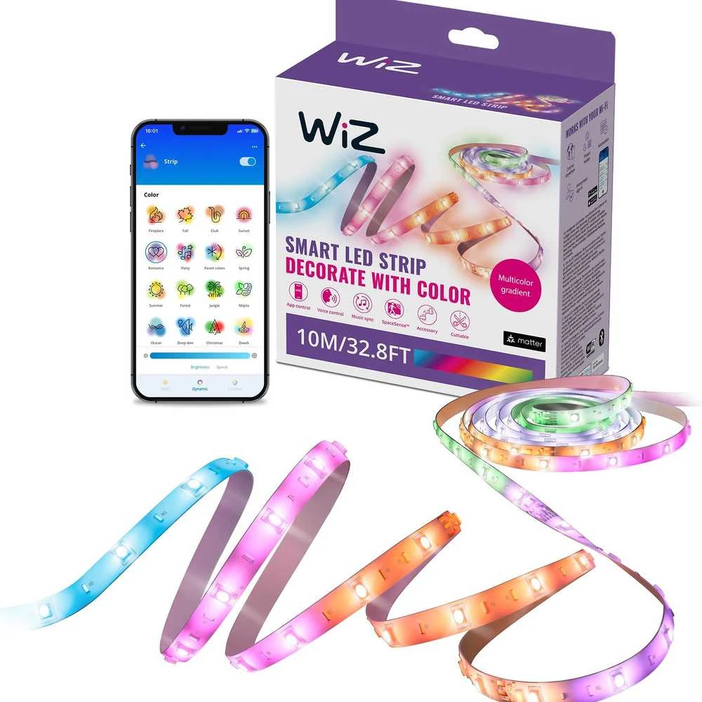 WiZ išmanioji WiFi RGBIC LED juosta, 10 m 17,9 W RGB