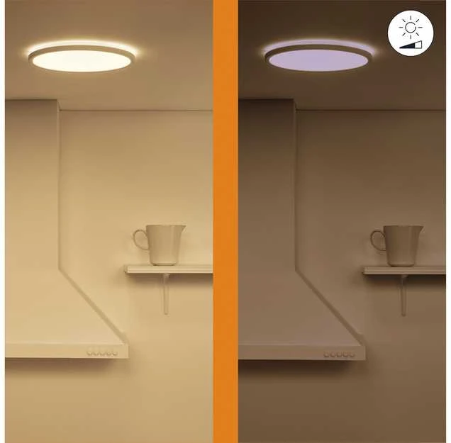 Lubinis šviestuvas WiZ SuperSlim TW,14W,2700-6500,IP20,baltas