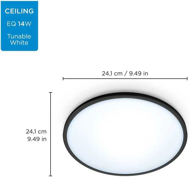 WIZ - SuperSlim WiZ lubinis šviestuvas 14W B RD 27-65K TW